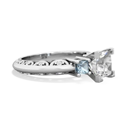 White Topaz Eternal Embrace Engagement 14K White Gold ring C2001