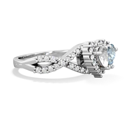 White Topaz Diamond Twist 'One Heart' 14K White Gold ring R2640HRT