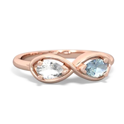 White Topaz Infinity 14K Rose Gold ring R5050