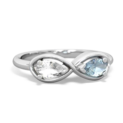 White Topaz Infinity 14K White Gold ring R5050