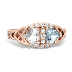 White Topaz Sparkling Celtic Knot 14K Rose Gold ring R2645