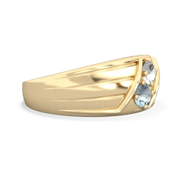 White Topaz Men's Streamline 14K Yellow Gold ring R0460