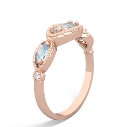 White Topaz Milgrain Marquise 14K Rose Gold ring R5700