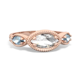 White Topaz Milgrain Marquise 14K Rose Gold ring R5700