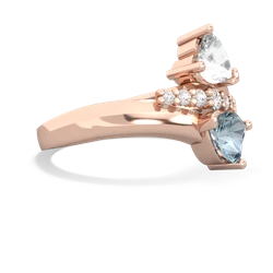 White Topaz Heart To Heart 14K Rose Gold ring R2064