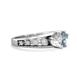 White Topaz Heart To Heart 14K White Gold ring R3342