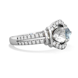 White Topaz Art-Deco Keepsake 14K White Gold ring R5630