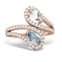 White Topaz Diamond Dazzler 14K Rose Gold ring R3000