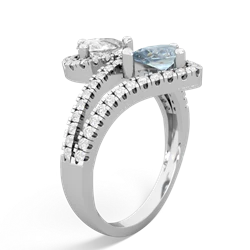 White Topaz Diamond Dazzler 14K White Gold ring R3000