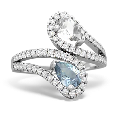 White Topaz Diamond Dazzler 14K White Gold ring R3000