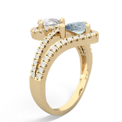 White Topaz Diamond Dazzler 14K Yellow Gold ring R3000