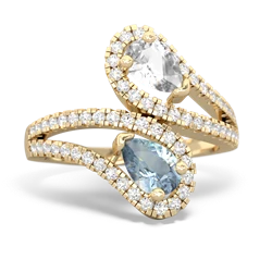 White Topaz Diamond Dazzler 14K Yellow Gold ring R3000