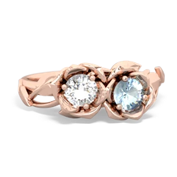 White Topaz Rose Garden 14K Rose Gold ring R5510