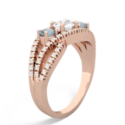 White Topaz Three Stone Aurora 14K Rose Gold ring R3080