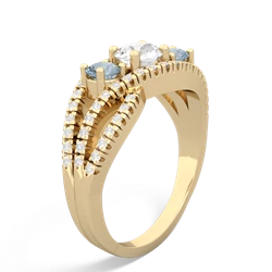 White Topaz Three Stone Aurora 14K Yellow Gold ring R3080