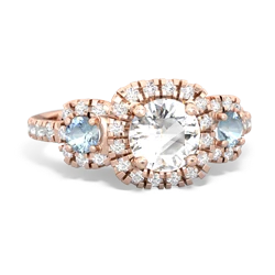 White Topaz Regal Halo 14K Rose Gold ring R5350