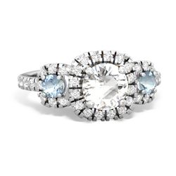 White Topaz Regal Halo 14K White Gold ring R5350