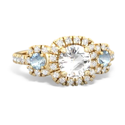 White Topaz Regal Halo 14K Yellow Gold ring R5350