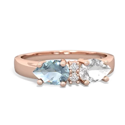 White Topaz Pear Bowtie 14K Rose Gold ring R0865