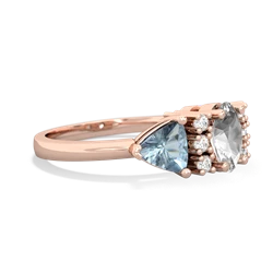 White Topaz Antique Style Three Stone 14K Rose Gold ring R2186