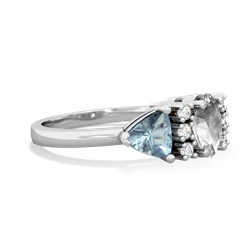 White Topaz Antique Style Three Stone 14K White Gold ring R2186