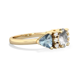 White Topaz Antique Style Three Stone 14K Yellow Gold ring R2186