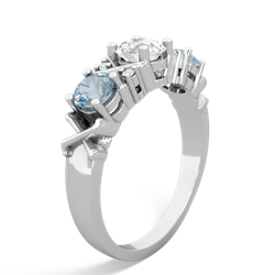 White Topaz Hugs And Kisses 14K White Gold ring R5016