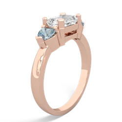 White Topaz Three Stone 14K Rose Gold ring R5235