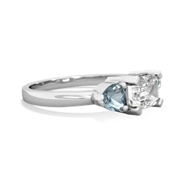 White Topaz Three Stone 14K White Gold ring R5235