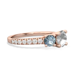 White Topaz Pave Trellis 14K Rose Gold ring R5500