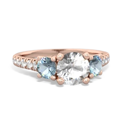 White Topaz Pave Trellis 14K Rose Gold ring R5500