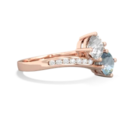 White Topaz Channel Set Two Stone 14K Rose Gold ring R5303