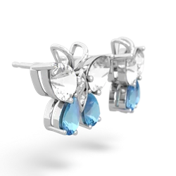 White Topaz Butterfly 14K White Gold earrings E2215