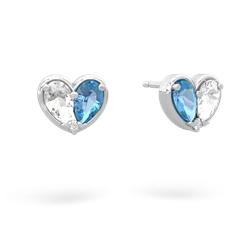 White Topaz 'Our Heart' 14K White Gold earrings E5072