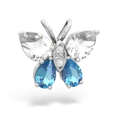 White Topaz Butterfly 14K White Gold pendant P2215