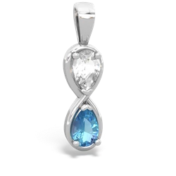 White Topaz Infinity 14K White Gold pendant P5050