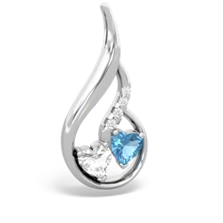 White Topaz Keepsake Curves 14K White Gold pendant P5450