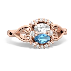 White Topaz Love Nest 14K Rose Gold ring R5860