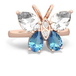 White Topaz Butterfly 14K Rose Gold ring R2215