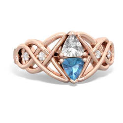 White Topaz Keepsake Celtic Knot 14K Rose Gold ring R5300