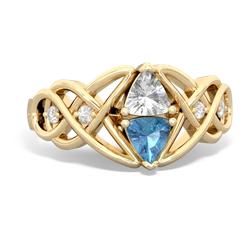 White Topaz Keepsake Celtic Knot 14K Yellow Gold ring R5300