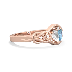 White Topaz Celtic Love Knot 14K Rose Gold ring R5420