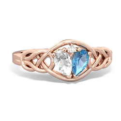 White Topaz Celtic Love Knot 14K Rose Gold ring R5420