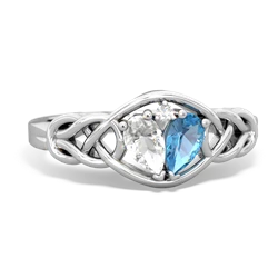 White Topaz Celtic Love Knot 14K White Gold ring R5420