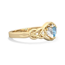 White Topaz Celtic Love Knot 14K Yellow Gold ring R5420