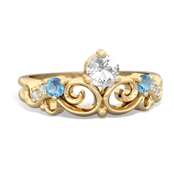 White Topaz Crown Keepsake 14K Yellow Gold ring R5740