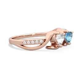 White Topaz Side By Side 14K Rose Gold ring R3090