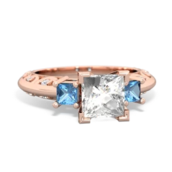 White Topaz Eternal Embrace Engagement 14K Rose Gold ring C2001