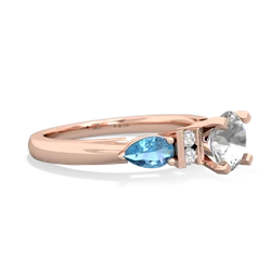 White Topaz 6Mm Round Eternal Embrace Engagement 14K Rose Gold ring R2005