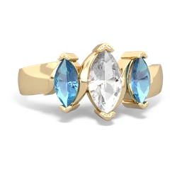 White Topaz Three Peeks 14K Yellow Gold ring R2433